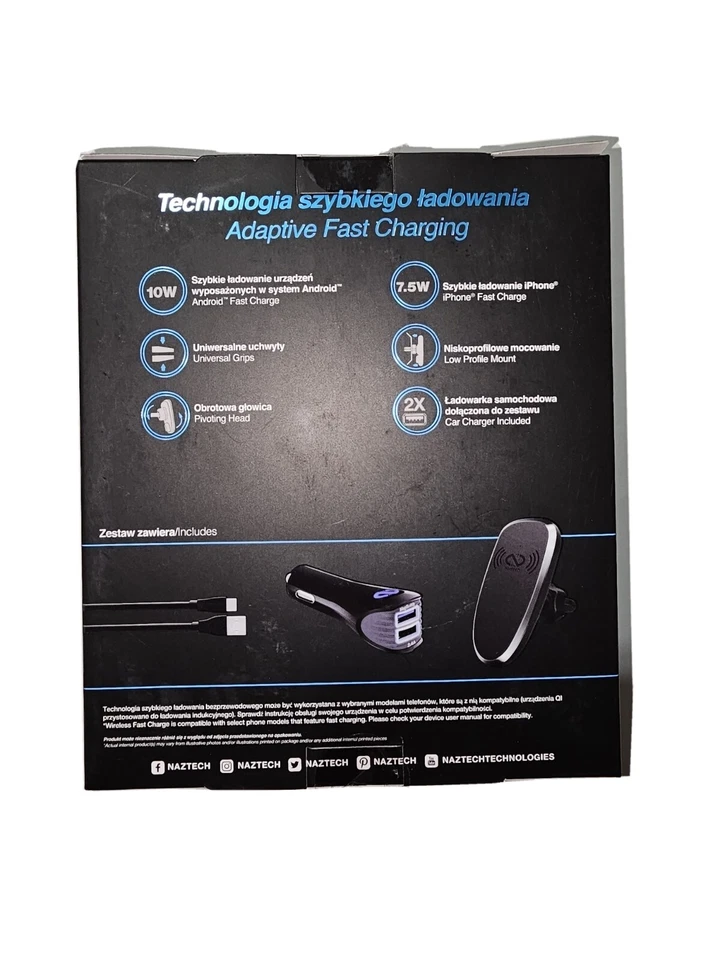 NAZTECH Magbuddy Wireless Car Charger VENT Mount Qi Magnetic 14533 NEW - Image 4 of 4