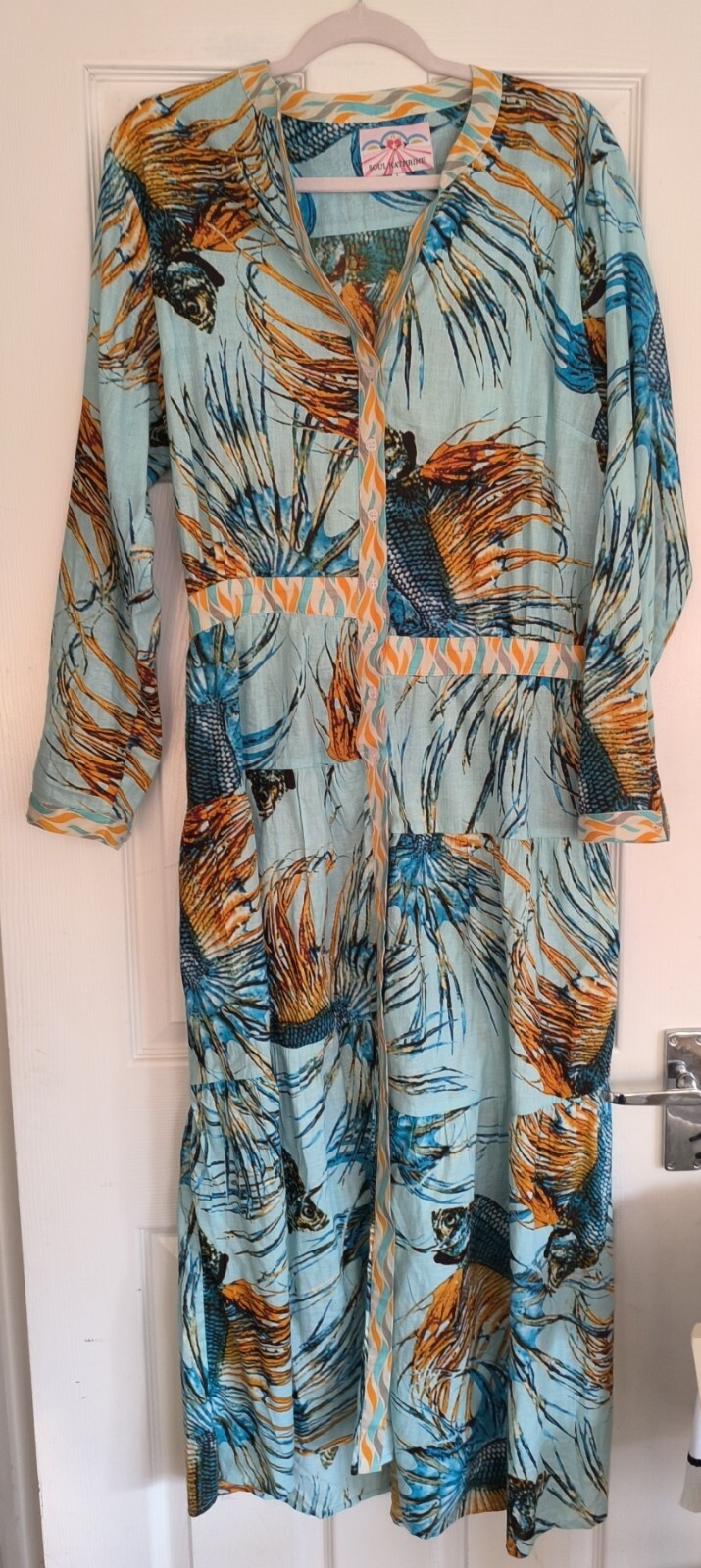 100% cotton soul Kathrine fish printed dress size L