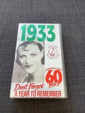 VHS Video 1933 A year to Remember