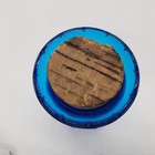 Dodecagon Corked Glass Bottle Jar Cobalt Blue Clear Glass 3.25" T — photo 5