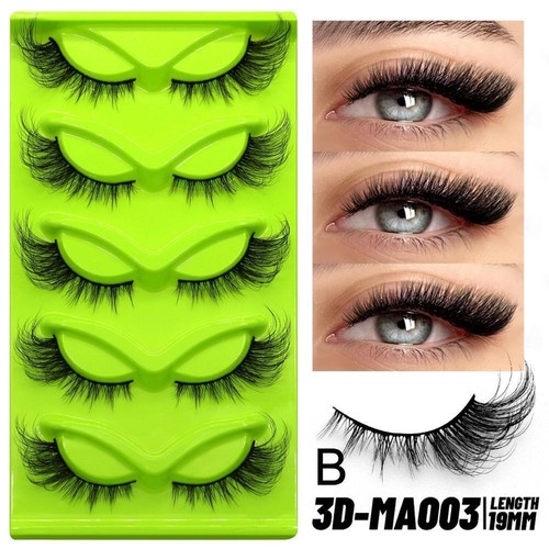 5 Pairs Cat Eye Lashes Faux Mink Eyelashes Winged End Elongated Eye New S2I7 - Foto 30 di 32