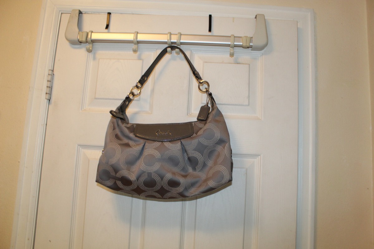 COACH F20031 VERY NICE GRAY HOBO SIGNATURE LOGO HANDBAG EUC | eBay