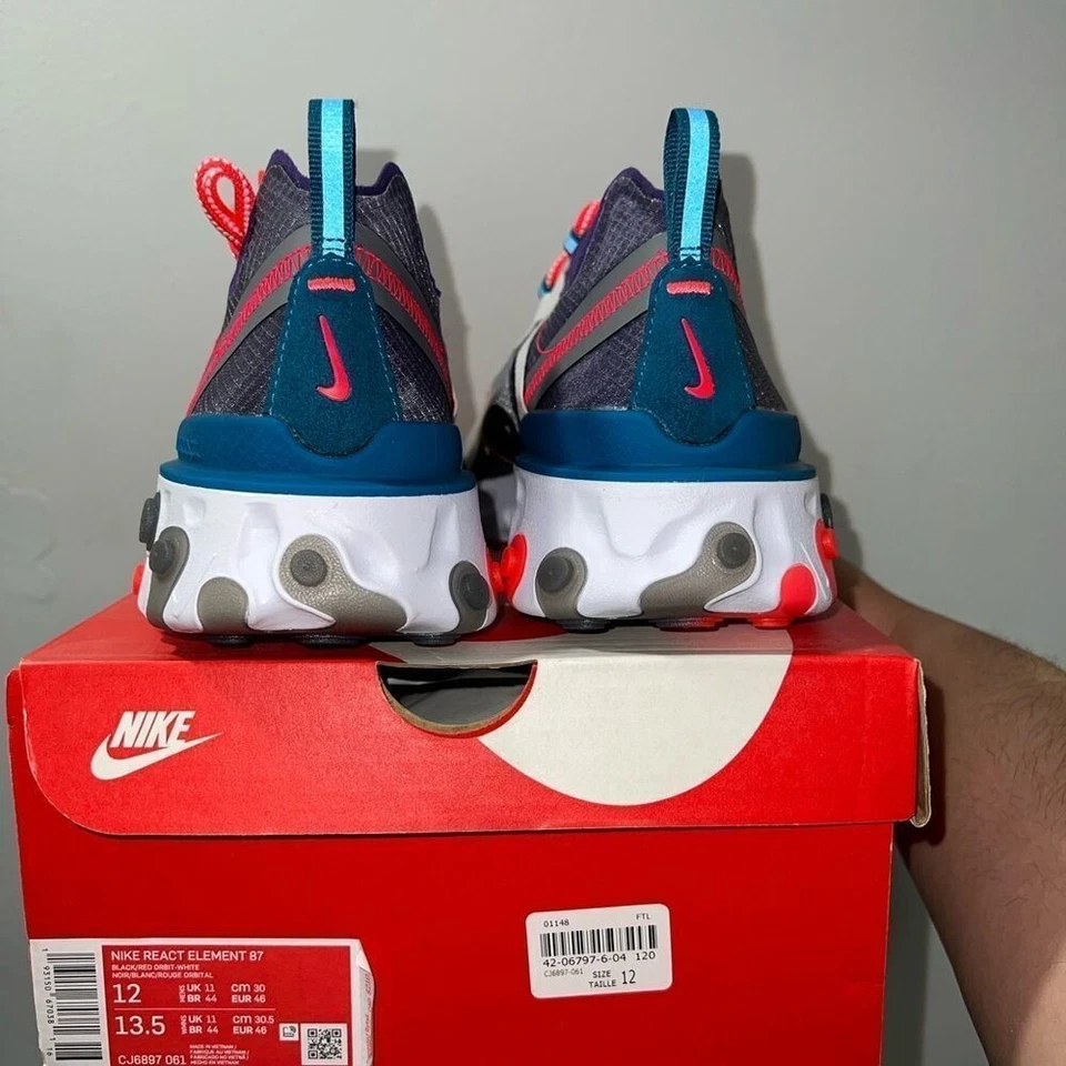 DEADSTOCK Nike React Element 87 Red Orbit Size 12 - Image 2 of 4