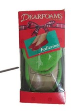 Vintage Dearfoams Green Ballerina Slippers Medium New Old Stock 1992