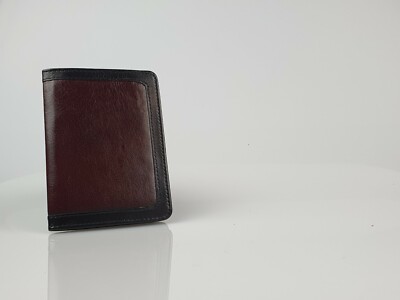 Burgundy/Black Bifold Wallet (80mm x 110mm) New In Box - 8561