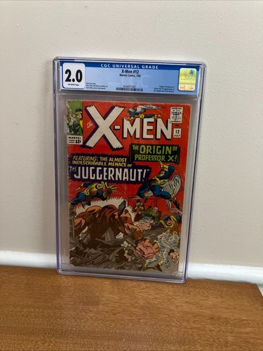 X-Men #12 (1965) CGC 2.0 - 1st Appreance of Juggernaut, Origin of Professor X