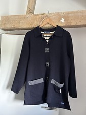 Saint James French Pure Wool Jacket Navy & Stripe Detail Toggle Buttons Size 16