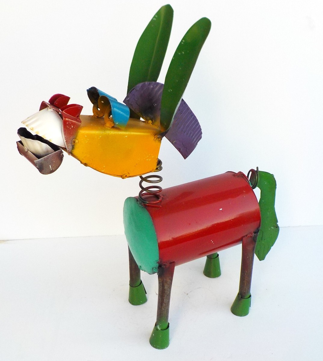 METAL ART BOBBLE HEAD DONKEY SCULPTURE 15