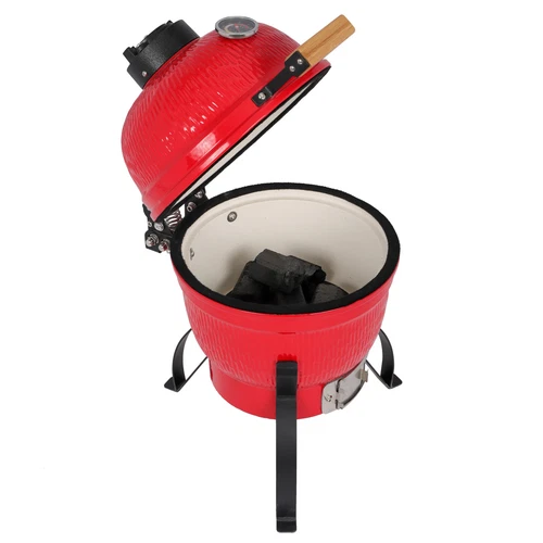 13" Round Kamado Charcoal Grill Portable BBQ Grill with Thermometer - Bild 6 von 24