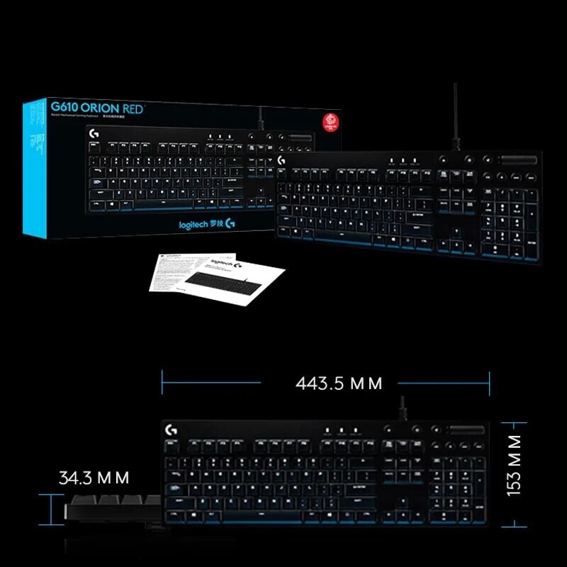 Logitech G610 Orion Red, Mechanical Gaming Keyboard with White LED