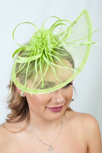 Lime Green Teardrop Fascinator Ladies 