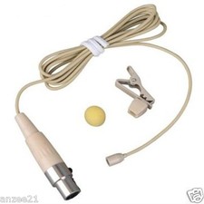 Lapel Lavalier Microphone for AKG SamsoWireless System mini 3Pin Beige Color