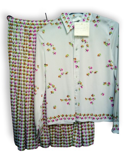 Set Donna 2 Pezzi Gonna (+Camicia) Fantasia Anni '70 Originale Primavera Vintage - Picture 28 of 31