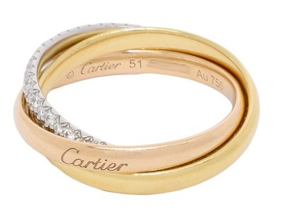 Cartier Trinity Small Ring Diamond 18k Tri-Color Gold Size 51 B/P '25 B4235951