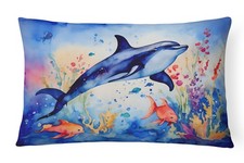 Caroline's Treasures Dolphin Throw Pillow DAC2784PW1216