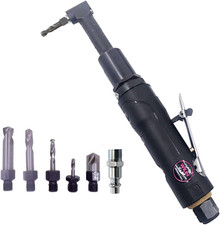 Air Threaded Drill Pneumatic Airplane Drill 1/4"-28 Chuck Size 0.3 with 5 Pieces