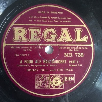 Boozy Bill And His Pals - A Four Ale Bar Concert (Shellac, 10'')