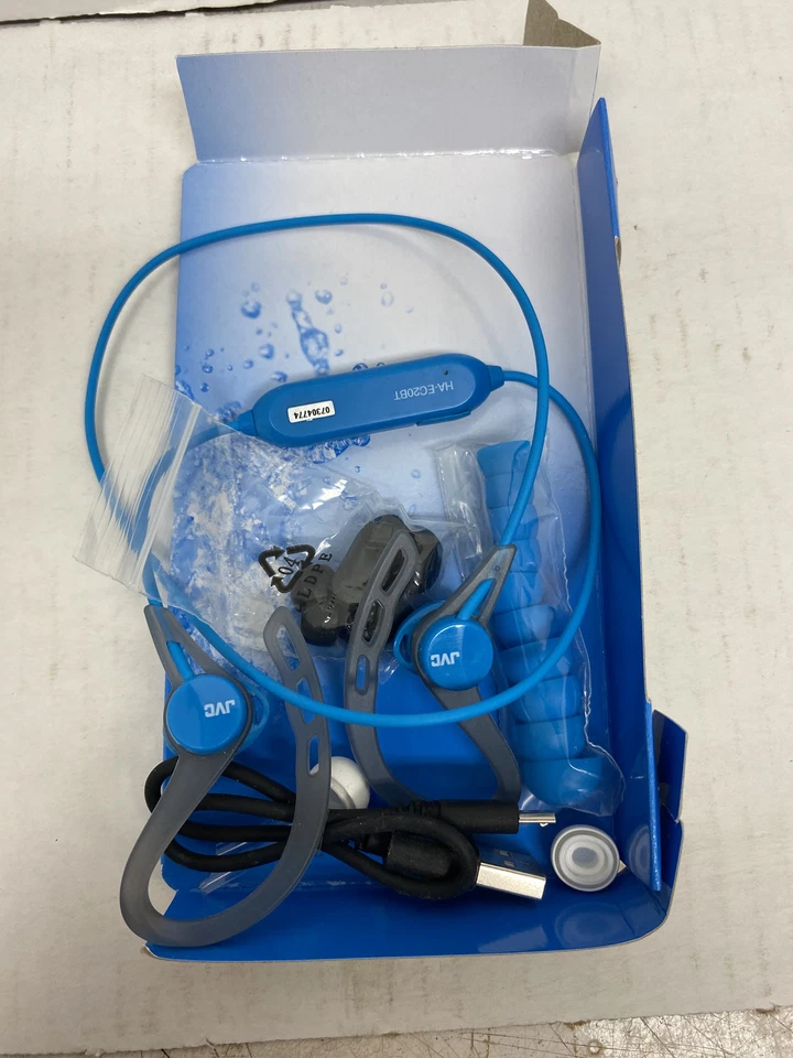 JVC Bluetooth SPORT WIRELESS Clip-On EARBUDS, Model HA-EC20BTA Blue NEW! - Image 2 of 2