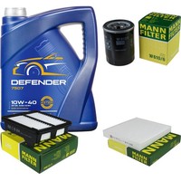 Mann Inspektionspaket 5L Mannol Defender 10W-40 FüR Honda Jazz III 1.2 1.3I
