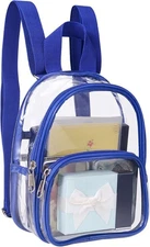 Clear BackPack Waterproof Outdoor Carry Bags Blue 9"x7.5"x2.8" Stadium Bags