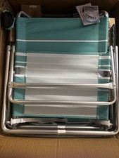 Rio Beach Folding Beach Chair Green/White Stripe Aluminum 5 chairs 