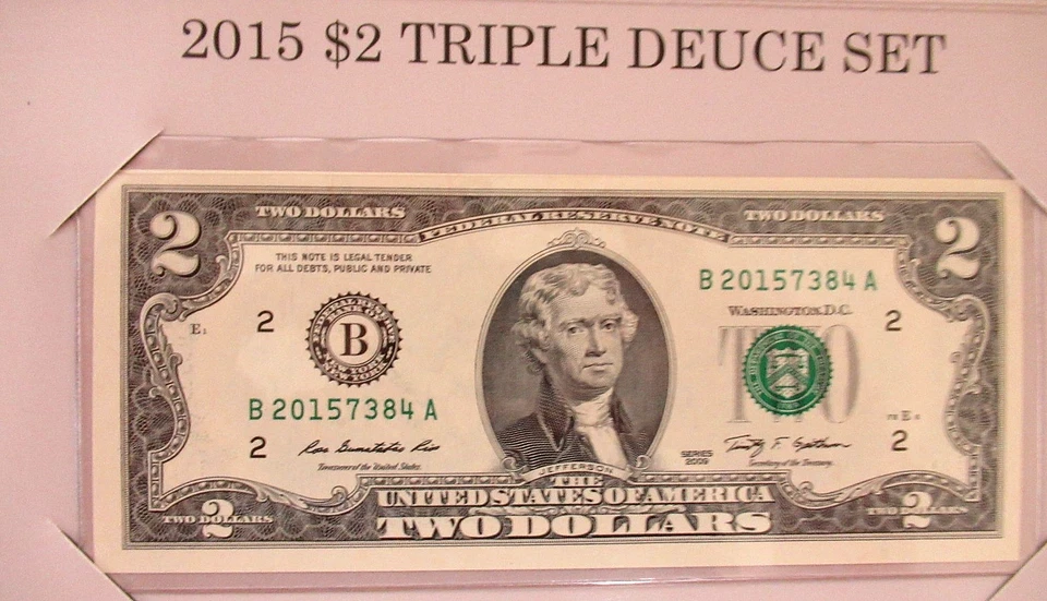 2015 $2 Triple Deuce Set 2009 New York,San Francisco,2013 Dallas Matching Serial - Image 4 of 4
