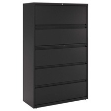 HIRSH 17649 Lateral File Cabinet,Black 48YC38