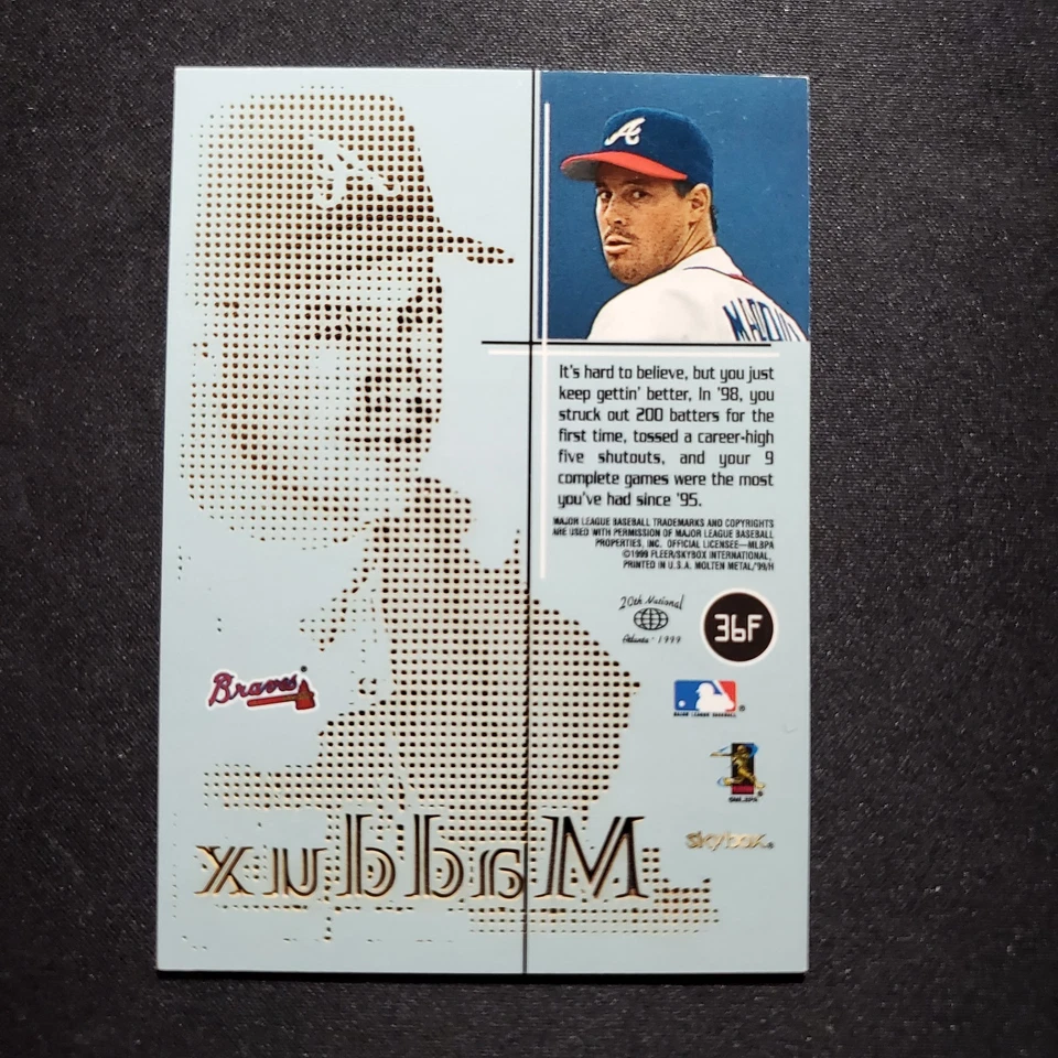 1999 Skybox Molten Metal - Heavy Metal Fusion Greg Maddux #36F - Image 4 of 4