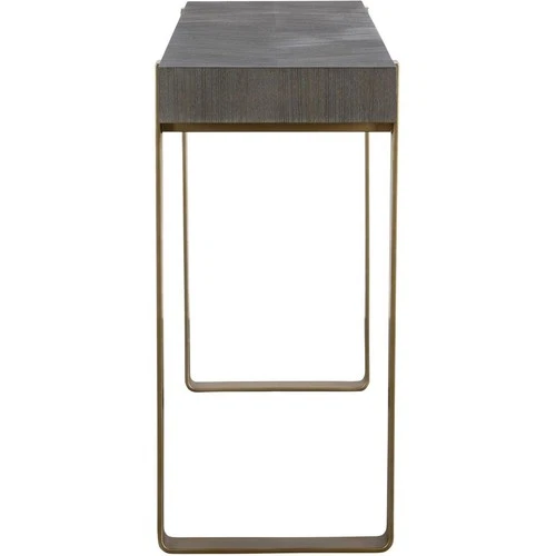 Uttermost 25268 Kea 60 inch Dark Walnut Stain and Brushed Brass Console Table - Picture 3 of 6