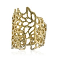 Cavill Damenring 925 Sterlingsilber Vergoldet Bienenwabe Muster Elegant
