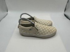 Vans Comfort Shoes Women's 3.5 Beige Canvas Checkered Low Top Slip On Sneakers