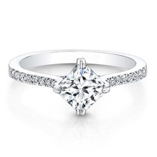 Lab-Created 1.50 Ct Princess Cut VVS1 Diamond Engagement Ring 14K White Gold FN