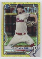 2021 Bowman Chrome Prospects Yellow Mini-Diamond Refractor 29/75 Mick Abel 7c7