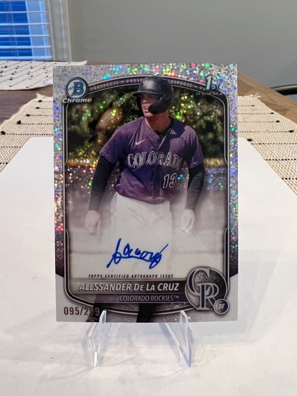 2025 Bowman Chrome - Alessander De La Cruz #CPA-AD /299 Auto 1st Speckle