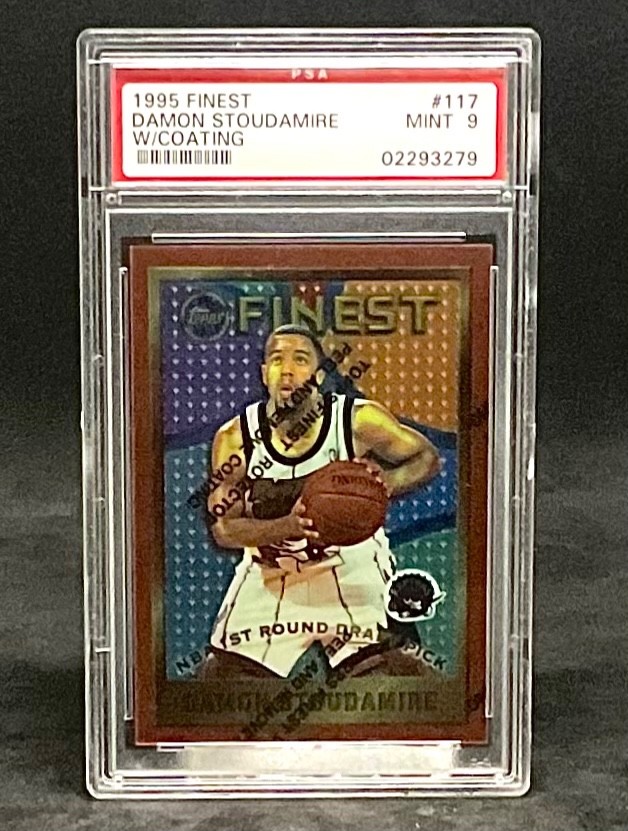 1995-96 Topps Finest - #117 Damon Stoudamire (RC) W/ Coating PSA 9 Mint!!!