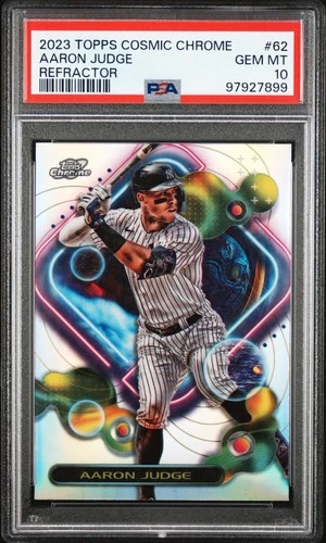 2023 Topps Cosmic Chrome Aaron Judge Refractor PSA 10 Gem Mint #62 Baseball Card