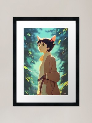 Die menschliche Katze Eule Hybrid gerahmte Kunst gerahmtes Wandbild Poster Leinwanddruck Bild