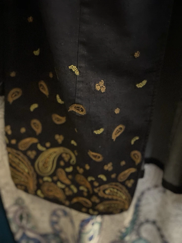 Chaqueta vaquera larga para mujer Jessica London 20 W lavado oscuro con bordado Foto 3 de 4