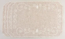 Lenox French Perle White Cloth Placemat - Set of 4 11962831