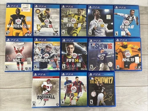 Lot Of 13 PS4 Games Madden,NHL, FIFA, The Show 17 ,Football