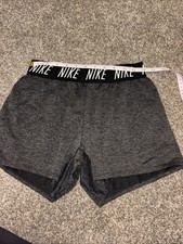 Girls XL Nike Trophy Shorts Dark Grey Dri-Fit With Logo Waistband