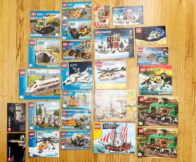 Lot of 27 LEGO Instruction Booklets City Exosuit Pirates Hobbit Dino, and More
