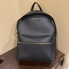 Michael Kors Women's Black Leather Adjustable Strap Backpack Ba- Used Once