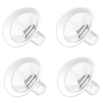 4pc 20mm Oval Flanges Shields Built-in Soft Edges with Medela/Lansionh Pumps,...