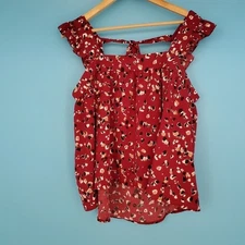 SHEIN Women's Size XL Maroon Sleeveless Back Tie Top