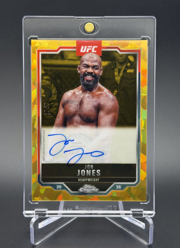 Jon Jones [Gold Sapphire] #CVA-JJ 2025 Topps Chrome UFC Veteran Autograph card