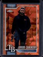 2026 Topps Chrome Sapphire Junior Caminero Image Variation Orange Refractor #/25