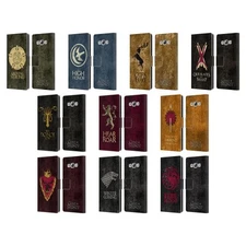 OFFICIAL HBO GAME OF THRONES DARK SIGILS LEATHER BOOK CASE FOR SAMSUNG PHONES 3