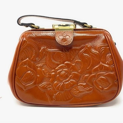 Patricia Nash 100% full grain leather Gracchi Framed Satchel