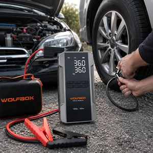 WOLFBOX 4000A Jump Starter 160PSI Air Compressor 12V Battery Booster Power Bank